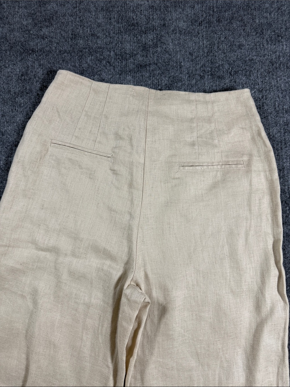 Nati Rio Wide Leg Linen Blend Pants in Beige - Picture 5 of 6